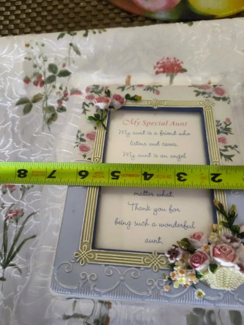 Vtg Musical My Special Aunt Picture Decor Frame Plays You are My Sunshine
